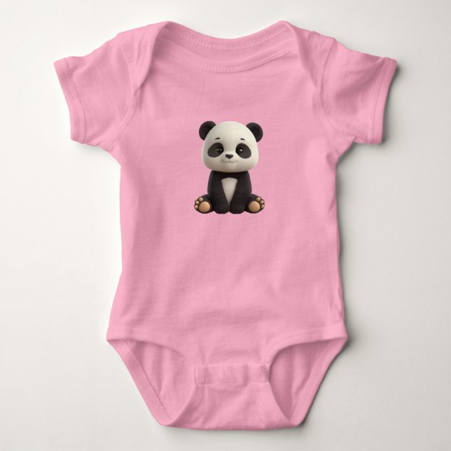 Cute Baby Panda Bodysuit T Shirt (Framsida)
