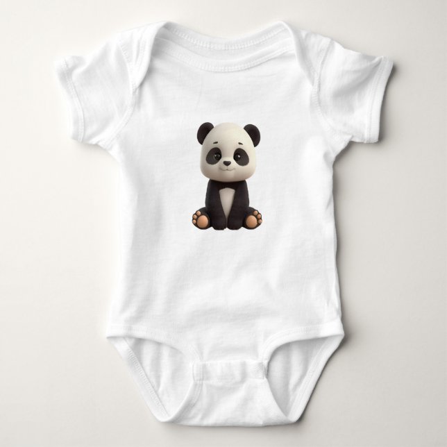 Cute Baby Panda Bodysuit T Shirt (Framsida)