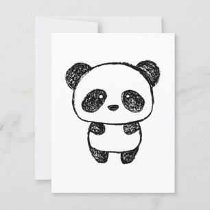 Cute Baby Panda Drawn in Charcol - Amanda Roos