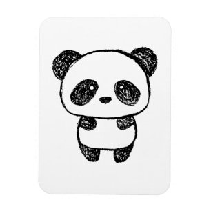 Cute Baby Panda Drawn in Charcol - Amanda Roos Magnet