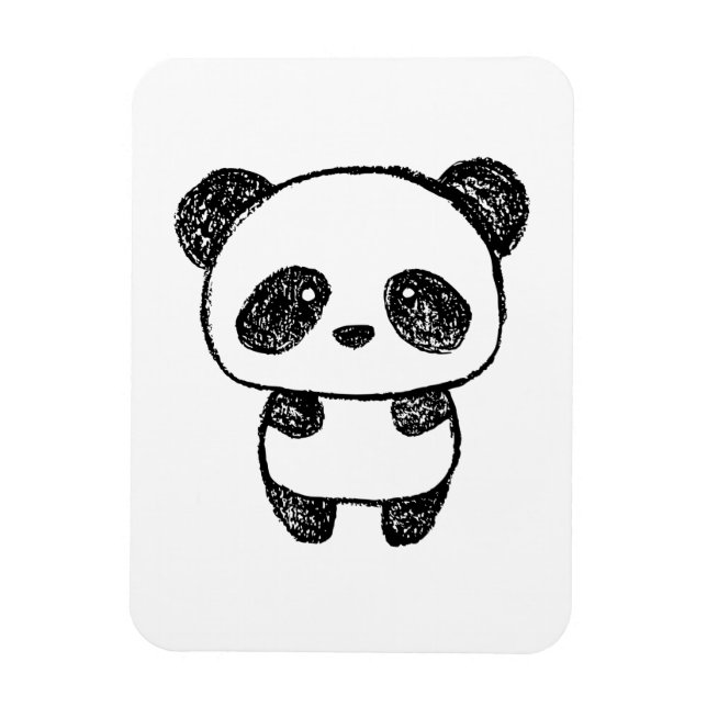 Cute Baby Panda Drawn in Charcol - Amanda Roos Magnet (Vertikal)