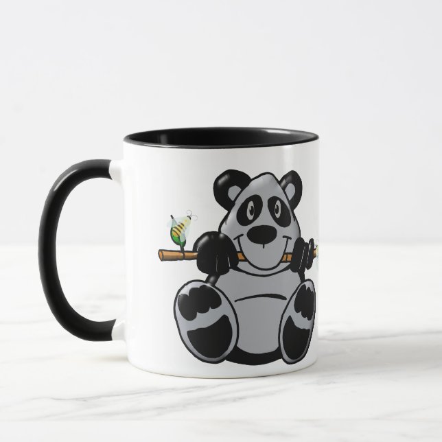 Cute Baby Panda Eating Bamboo Mugg (Vänster)