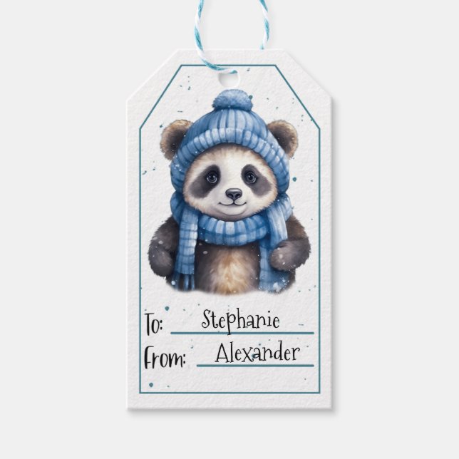 Cute Baby Panda Gift-Märkre Presentetikett (Framsidan)