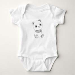 Cute Baby Panda Illustration Baby Jersey Bodykosty T Shirt