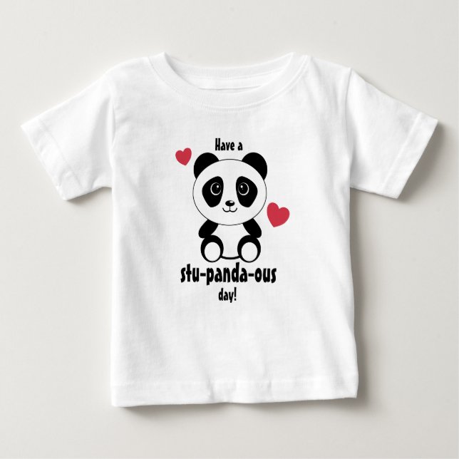 Cute Baby Panda in Winter Snö Grått T Shirt (Framsida)