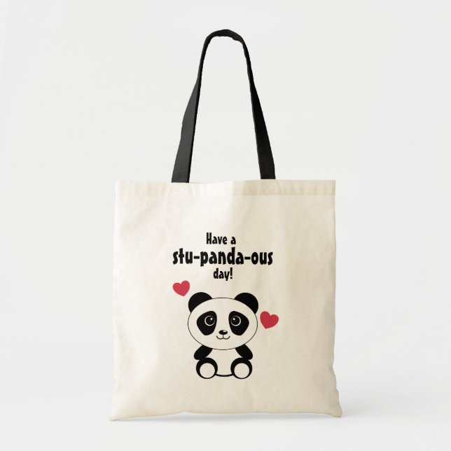 Cute Baby Panda In Winter Snow Grey Tygkasse (Framsidan)