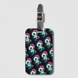 Cute Baby Panda med mohawk Skater Panda Bagagebricka
