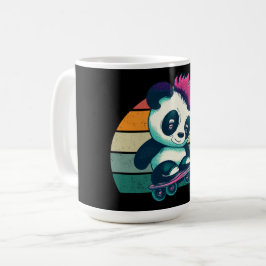 Cute Baby Panda med mohawk | Skater Panda Kaffemugg