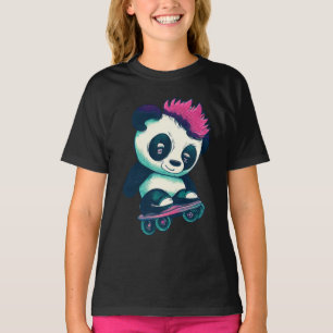 Cute Baby Panda med mohawk   Skater Panda T Shirt