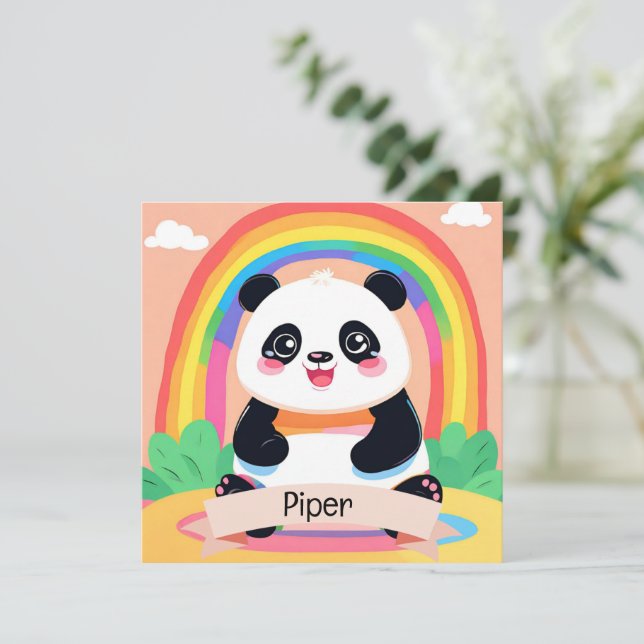 Cute Baby Panda Rainbow (Stående Fram)