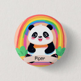 Cute Baby Panda Rainbow Knapp