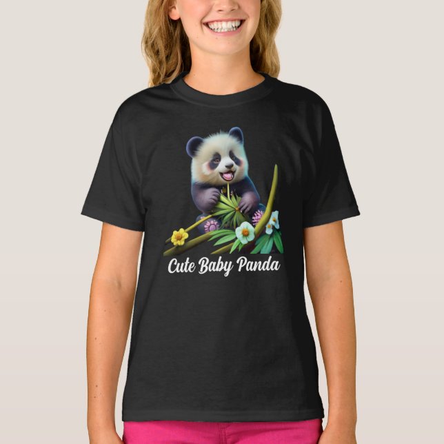 Cute Baby Panda T Shirt (Framsida)