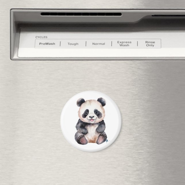 Cute baby panda, vattenfärg magnet (In Situ (Dishwasher))