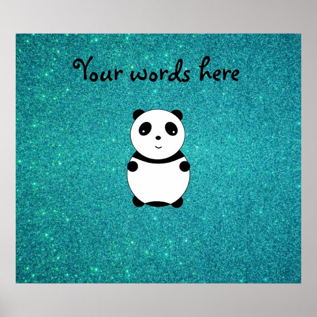 Cute baby pandturkos glitter poster (Framsidan)