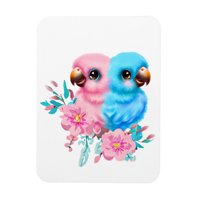 Cute Baby Parrot-Twillingar Magnet (Vertikal)