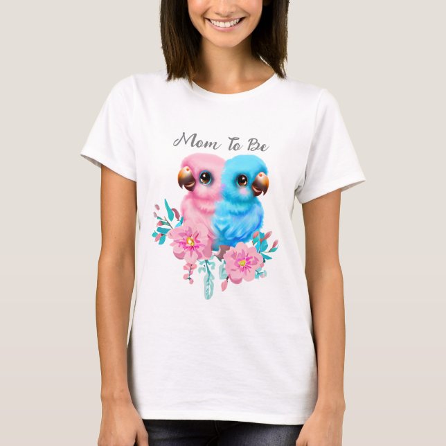 Cute Baby Parrot-Twillingar T Shirt (Framsida)