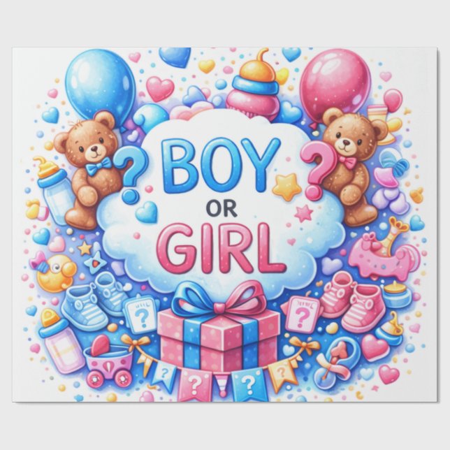 Cute Baby Pattern Wrapping Paper Presentpapper (Platt)