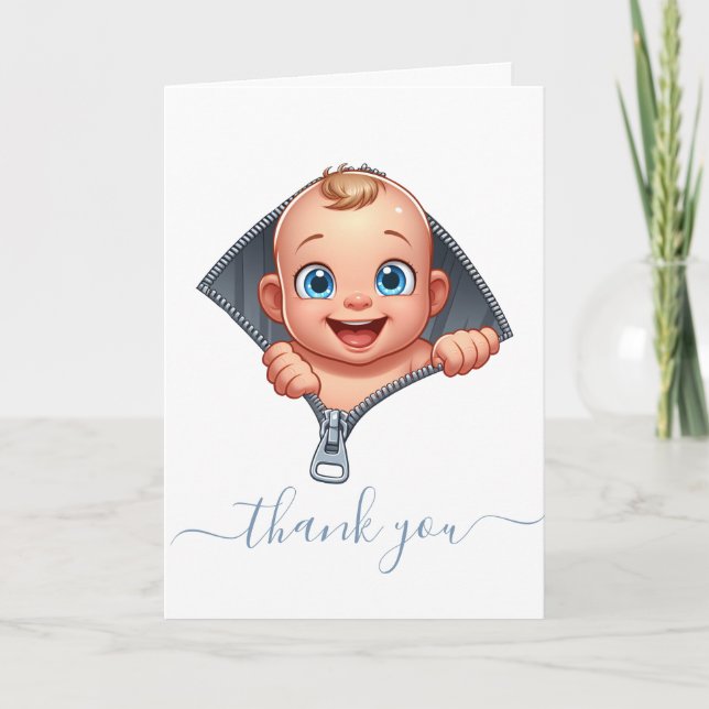 Cute Baby Peekout Baby Shower Tack Kort (Framsida)