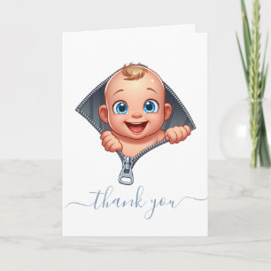 Cute Baby Peekout Baby Shower Tack Kort