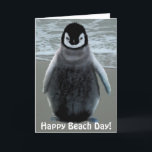 Cute Baby Penguin-älskare Beach Funny Birthday Car Kort<br><div class="desc">Den här lilla baby Penguin tillbringade dagen på stranden, så att han kunde skicka dig det här Lycklig Beach Day-kortet! Den vackra teckningen är säker på att vara till nytta för både djur och älskare och Penguin fläkt. 25 % av royaltyn från varje försäljning av denna artikel doneras till försvarare...</div>