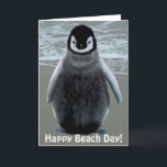 Cute Baby Penguin-älskare Beach Funny Birthday Car Kort<br><div class="desc">Den här lilla baby Penguin tillbringade dagen på stranden, så att han kunde skicka dig det här Lycklig Beach Day-kortet! Den vackra teckningen är säker på att vara till nytta för både djur och älskare och Penguin fläkt. 25 % av royaltyn från varje försäljning av denna artikel doneras till försvarare...</div>