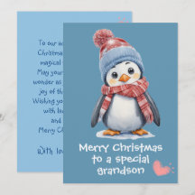 Cute Baby Penguin Blue jul för barn Helgdag
