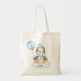 Cute Baby Penguin Blue Tygkasse