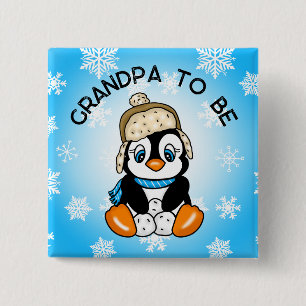 Cute Baby Penguin Grandpa ska Babyskor Knapp