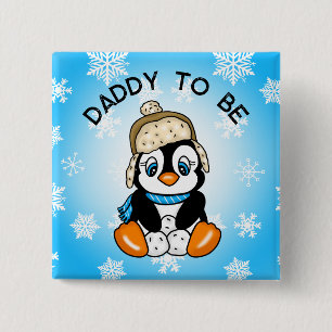 Cute Baby Penguin pappa ska vara Babyskor Knapp