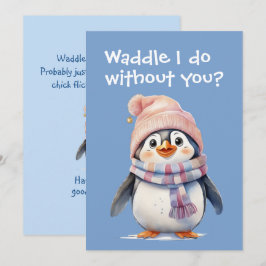 Cute Baby Penguin-Roligten, Humor-Helgdag, fast Kort