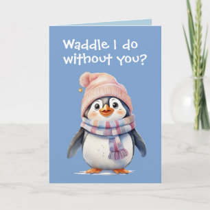 Cute Baby Penguin-Roligten, jul, Humor Helgdag Kort