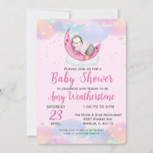 Cute Baby Penguin Rosa Baby Shower