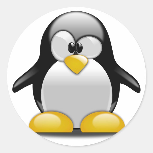 Cute Baby Penguin Tecknad Runt Klistermärke (Framsida)