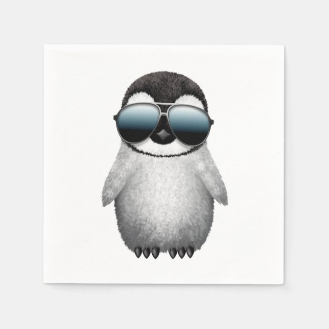 Cute Baby Penguin WC Sunglass Pappersservett (Framsidan)