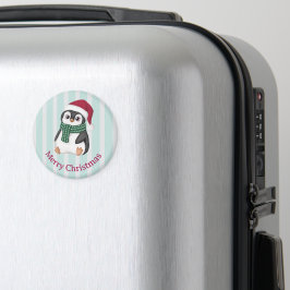 Cute Baby Penguin Wearing Santa Hat Christmas Magnet