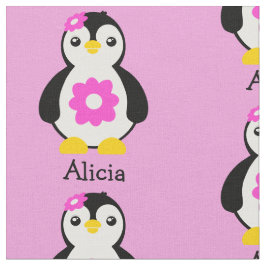 Cute Baby Penguins with Rosa Flowers Tyg
