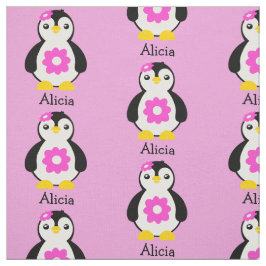 Cute Baby Penguins with Rosa Flowers Tyg
