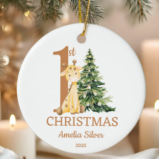 Cute Baby Personlig 1:a jul Julgransprydnad Keramik