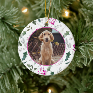 Cute Baby Pet First jul Photo Ornament
