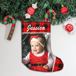 Cute Baby Photo och Namn Play Liten Julstrumpa