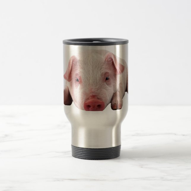 Cute Baby Pig Travel Coffee Mug Resemugg (Center)