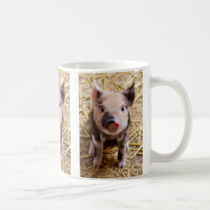 Cute Baby Piglet Boskap Barnyard Spädbarn Kaffemugg