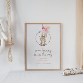 Cute Baby Rabbit En del Bunny är på Way Nursery Poster