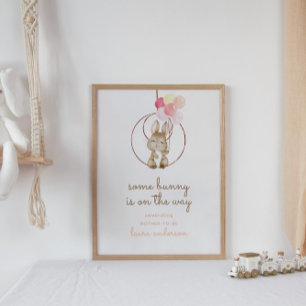 Cute Baby Rabbit En del Bunny är på Way Nursery Poster