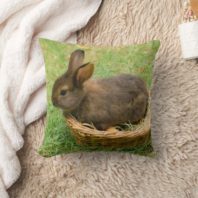 Cute baby rabbit kudde (Filt)