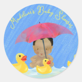 Cute Baby Rain Rubber Ducky's Umbrella Baby Shower Runt Klistermärke