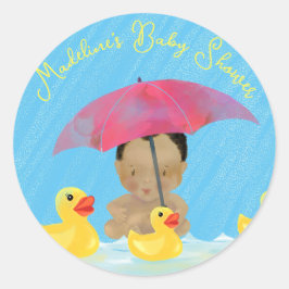 Cute Baby Rain Rubber Ducky's Umbrella Baby Shower Runt Klistermärke