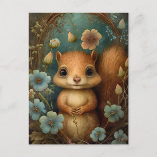 Cute Baby Red Squirrel-vykort Vykort