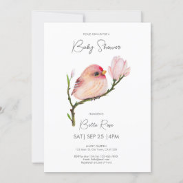 Cute Baby Redpoll Bird Baby Shower Inbjudningar