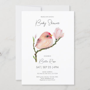 Cute Baby Redpoll Bird Baby Shower Inbjudningar